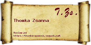 Thomka Zsanna névjegykártya